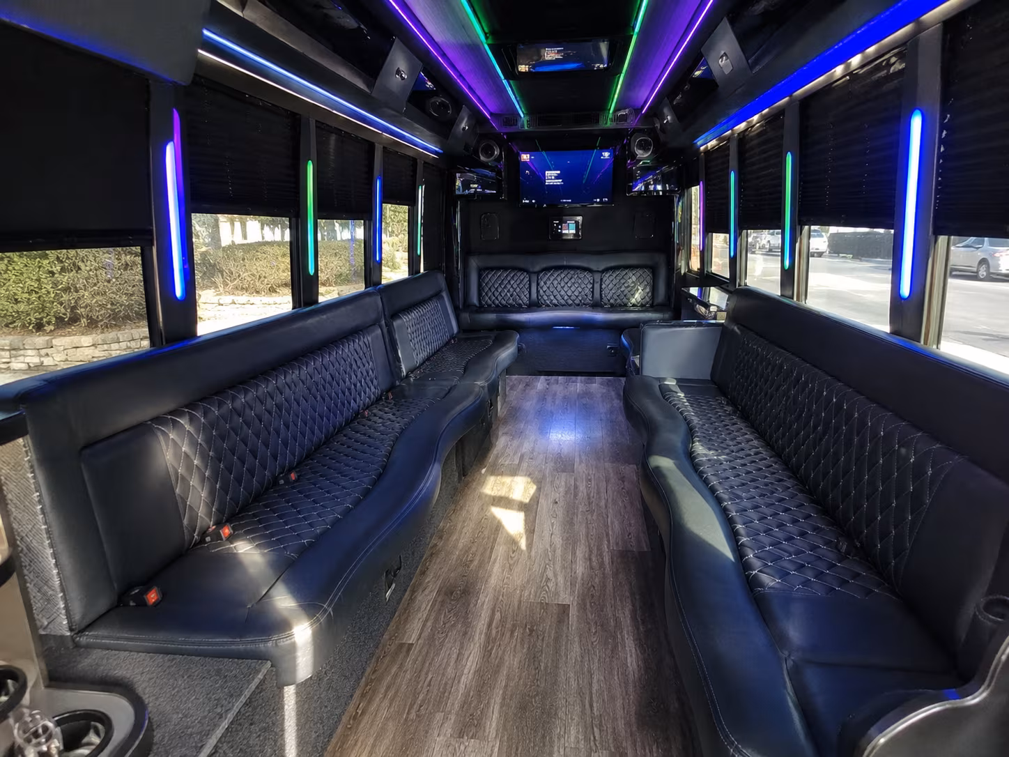 lehi 15 passenger party bus interior