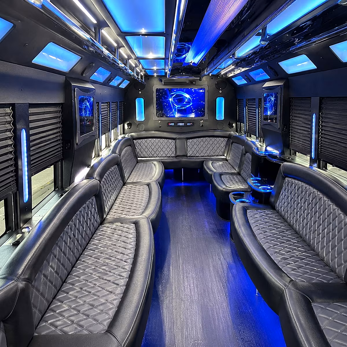 lehi 50 passenger party bus interior